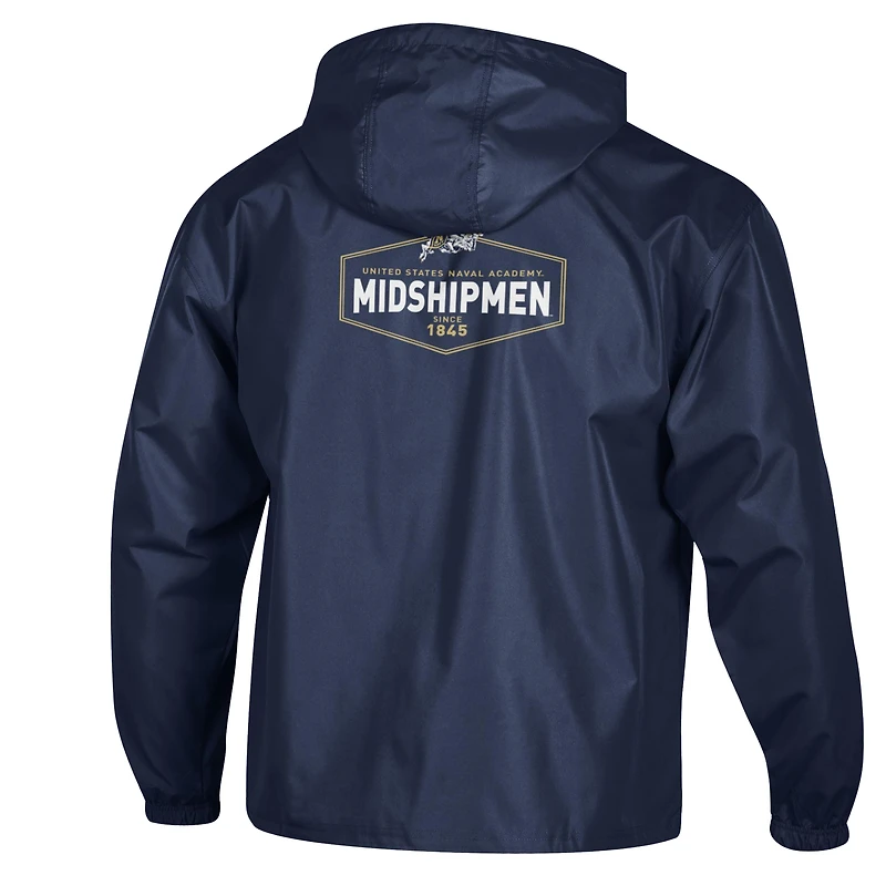 Men's Navy Champion Midshipmen Delay Packable Half-Zip Jacket