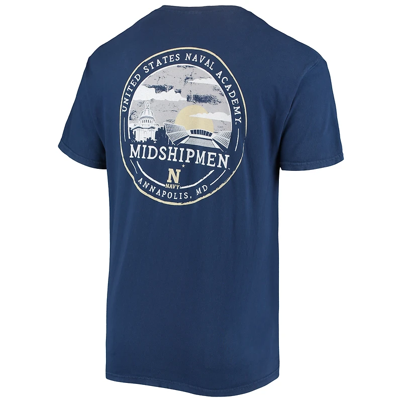 Men's Navy Midshipmen Circle Campus Scene T-Shirt