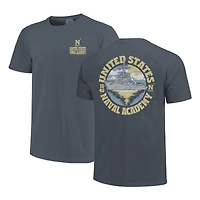T-shirt bleu marine pour homme, motif paysage, doublure épaisse, couleurs confortables, style aspirant