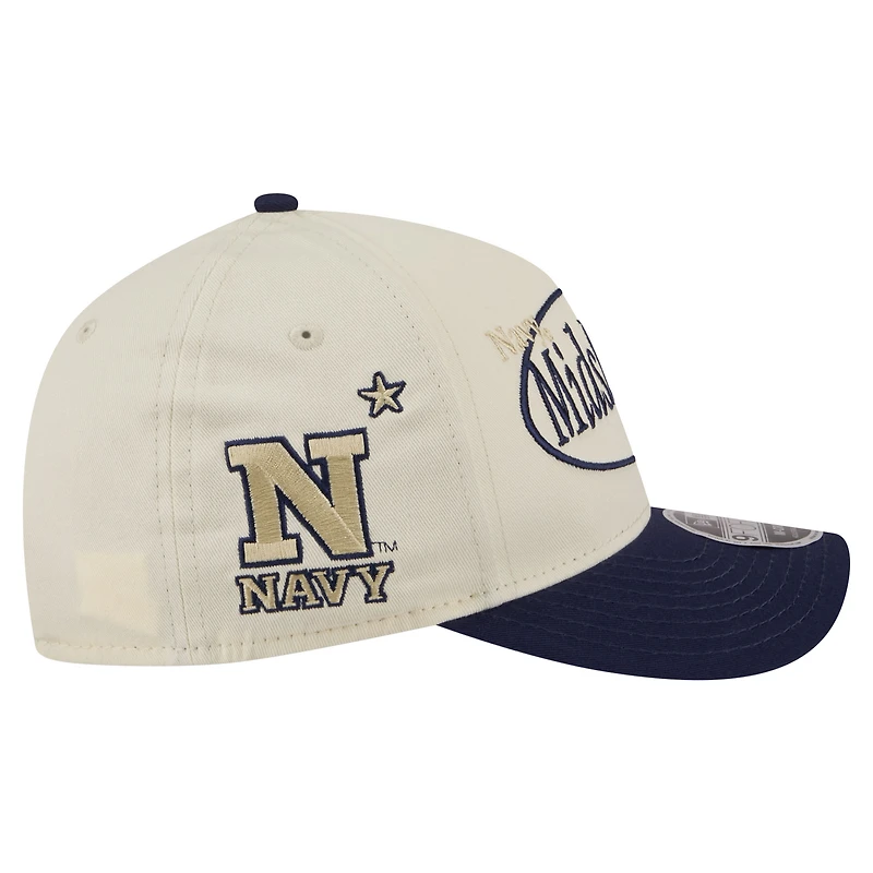 Men's New Era  Natural/Navy Navy Midshipmen Prepster 9FORTY M-Crown Adjustable Hat