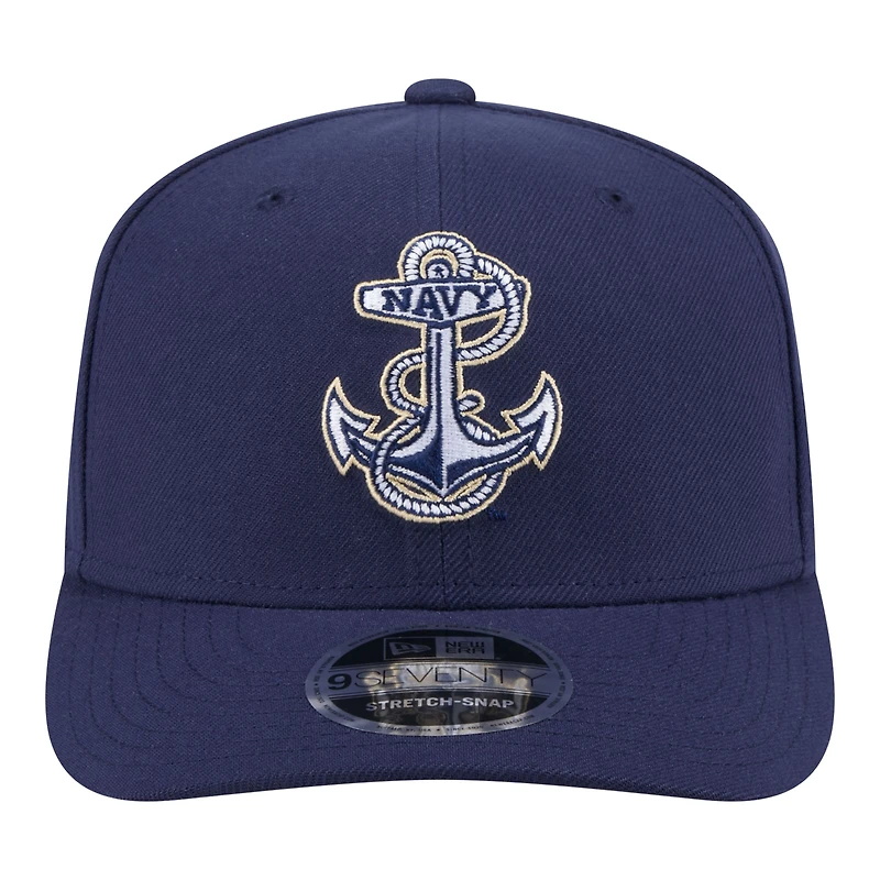 Men's New Era Navy Navy Midshipmen 9SEVENTY Stretch-Snap Adjustable Hat