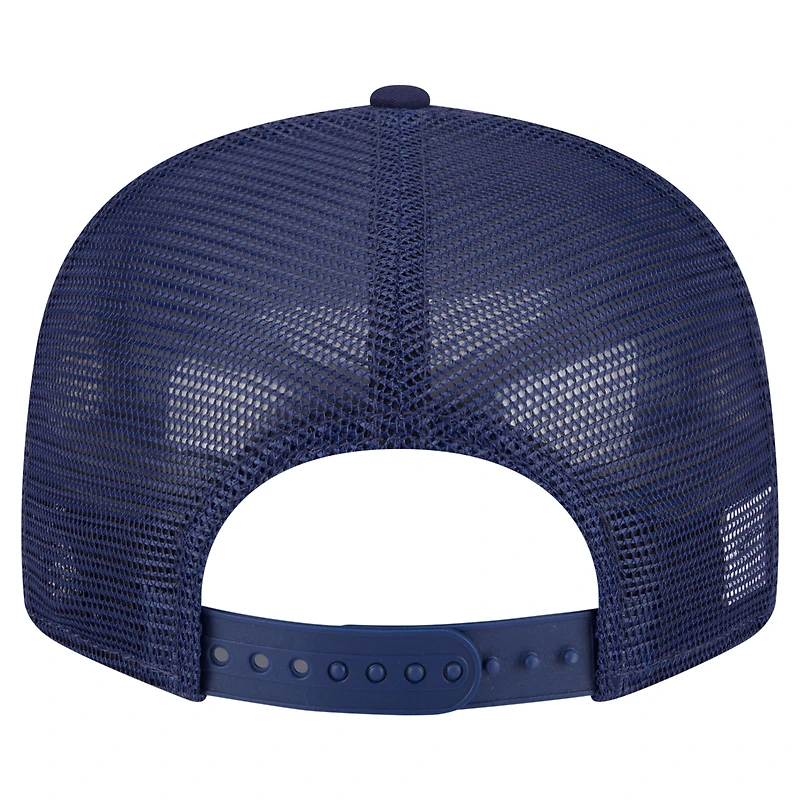 Men's New Era Navy Navy Midshipmen Split Panel 9FIFTY Snapback Trucker Hat