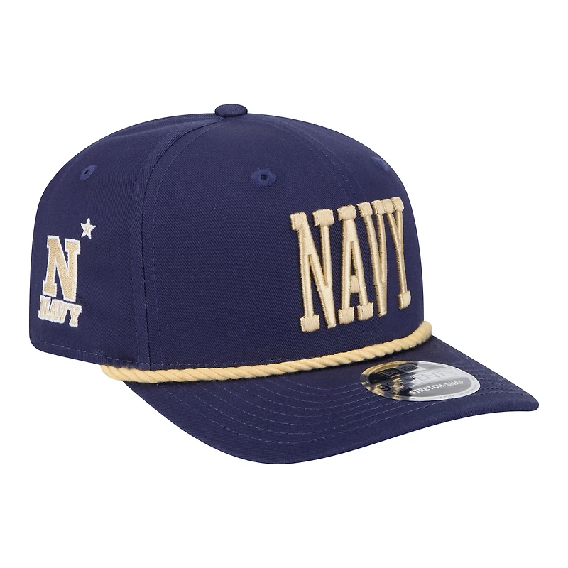 Casquette New Era Navy Midshipmen Wordmark Rope 9SEVENTY pour homme