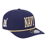 Casquette New Era Navy Midshipmen Wordmark Rope 9SEVENTY pour homme