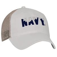 Casquette trucker ajustable Under Armour crème marine Midshipmen College Essentials pour homme