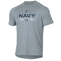 T-shirt technique Under Armour Midshipmen Alumni gris bleu marine pour homme