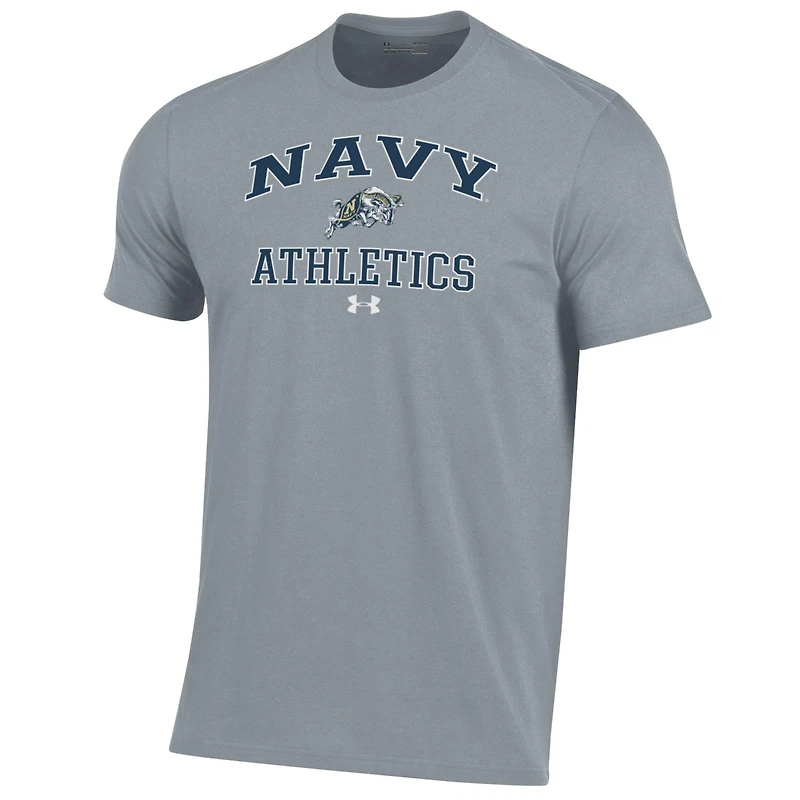 T-shirt Under Armour Midshipmen Athletics Performance pour homme, gris et bleu marine