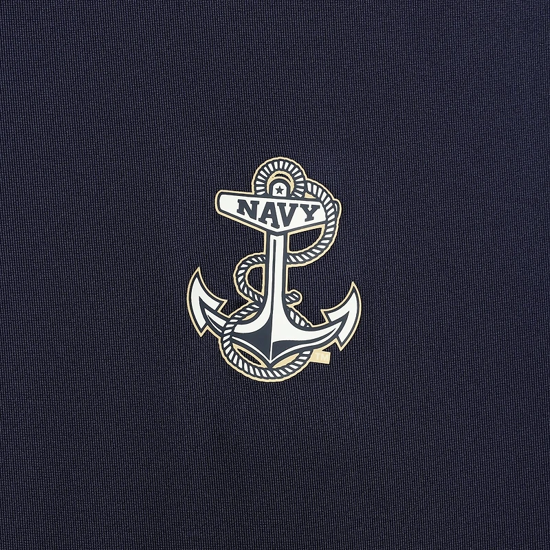 Polo Under Armour Navy/White Navy Midshipmen 2022 Blocked Coaches Performance pour homme