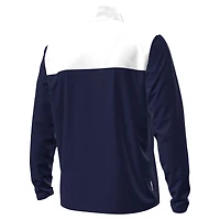 Pull Under Armour bleu marine/blanc pour homme, avec fermeture éclair quart de tour, motif Midshipmen vert et marine