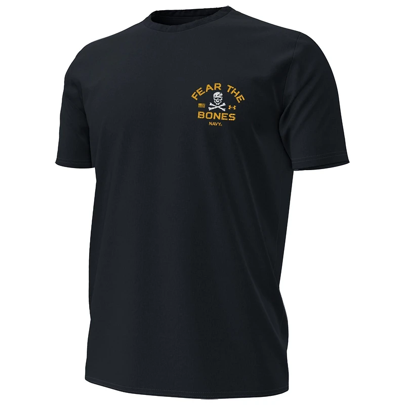 Men's Under Armour Navy Midshipmen 2024 Rivalry Fear The Bones Performance T-Shirt