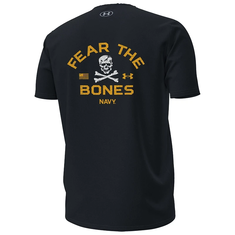 Men's Under Armour Navy Midshipmen 2024 Rivalry Fear The Bones Performance T-Shirt