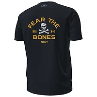 Men's Under Armour Navy Midshipmen 2024 Rivalry Fear The Bones Performance T-Shirt