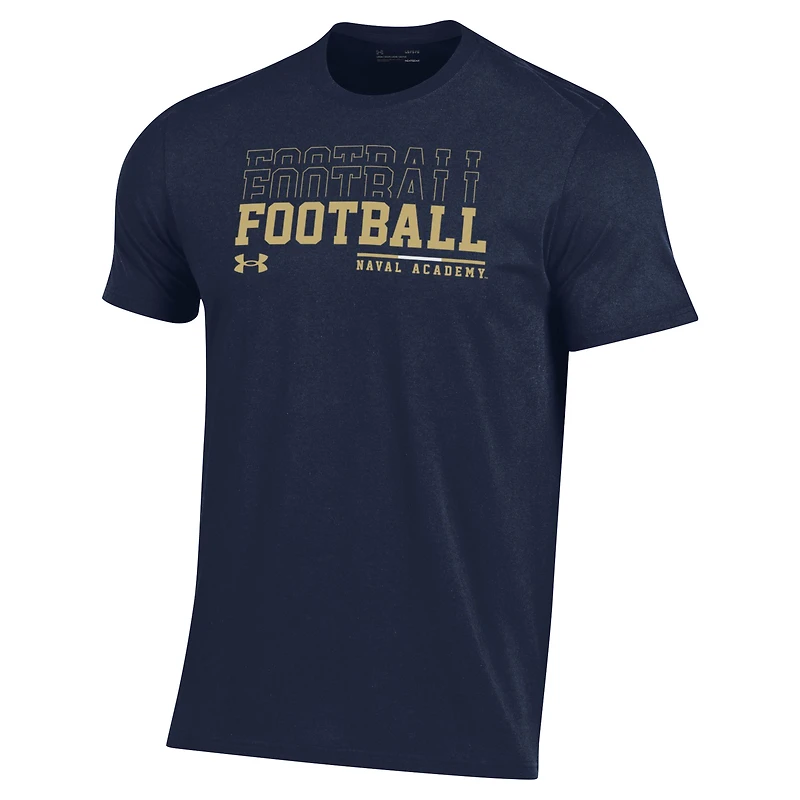 Men's Under Armour Navy Midshipmen 2024 Sideline Football Performance T-Shirt