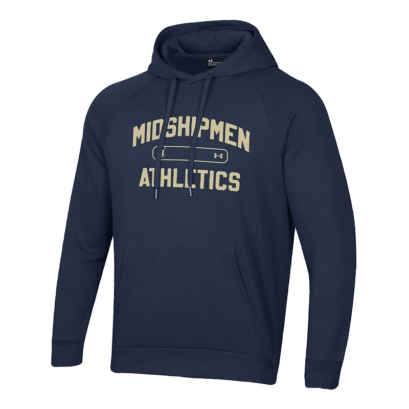 Sweat à capuche en polaire Under Armour Navy Midshipmen 2025 Sideline Rival pour homme