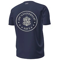T-shirt Under Armour Navy Midshipmen pour homme, collection Sideline, uniforme du 250e anniversaire, HeatGear Anchor