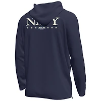 Men's Under Armour Navy Midshipmen 250th Anniversary Uniform Sideline Collection Motion Quarter-Zip Hoodie