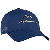 Casquette ajustable Under Armour Navy Midshipmen College Essentials pour homme, en mélange de coton lavé