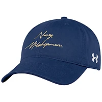 Casquette ajustable Under Armour Navy Midshipmen College Essentials pour homme, en mélange de coton lavé