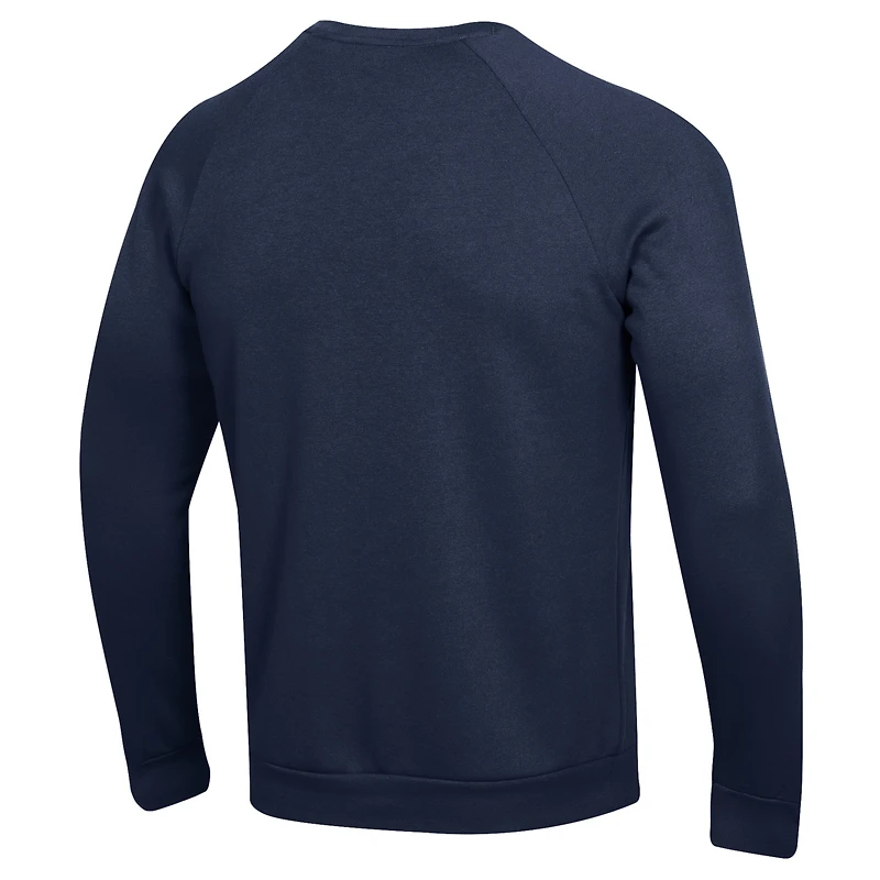 Men's Under Armour  Navy Midshipmen Football Rival Fleece Raglan Pullover Sweatshirt