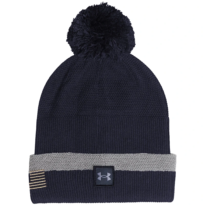 Men's Under Armour Navy Navy Midshipmen Freedom Collection Cuffed Knit Hat with Pom