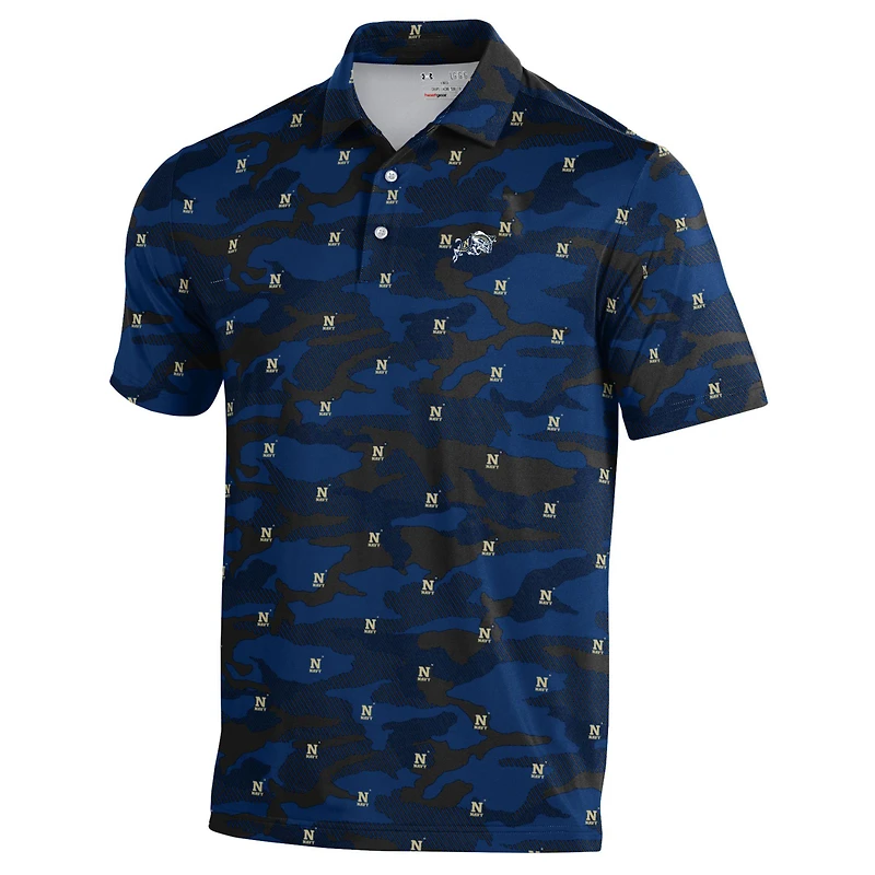 Polo Under Armour Midshipmen Gameday Armourfuse bleu marine pour homme