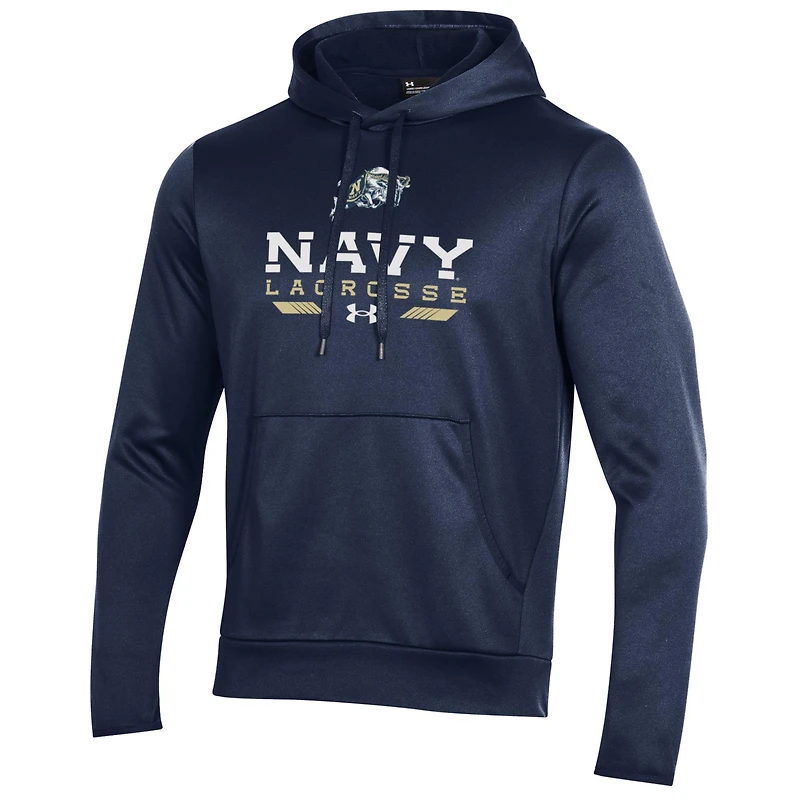 Sweat à capuche Under Armour Navy Midshipmen Lacrosse Icon pour homme