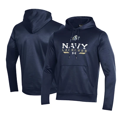 Sweat à capuche Under Armour Navy Midshipmen Lacrosse Icon pour homme