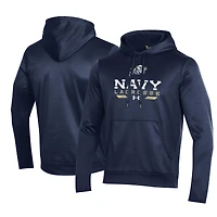 Sweat à capuche Under Armour Navy Midshipmen Lacrosse Icon pour homme