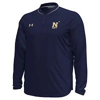 Veste à manches longues et quart de zip Under Armour Navy Midshipmen Motivate pour homme