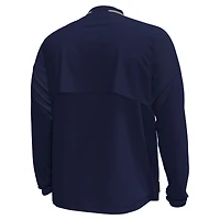 Veste à manches longues et quart de zip Under Armour Navy Midshipmen Motivate pour homme