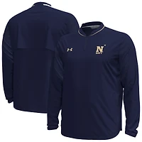 Veste à manches longues et quart de zip Under Armour Navy Midshipmen Motivate pour homme