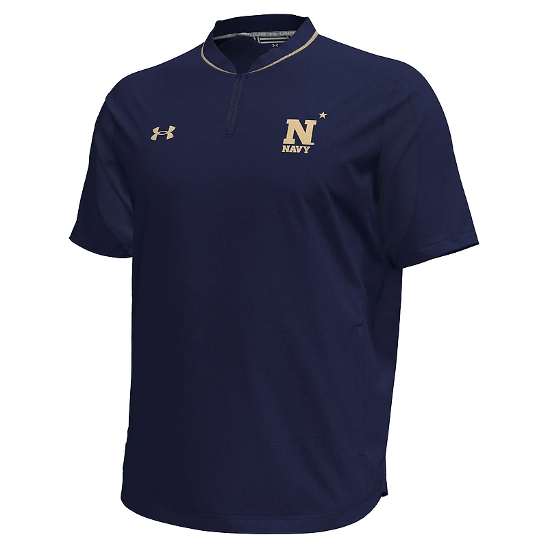 Men's Under Armour Navy Midshipmen Motivate Quarter-Zip Top