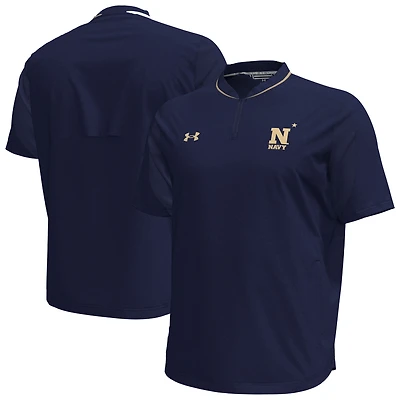 Men's Under Armour Navy Midshipmen Motivate Quarter-Zip Top