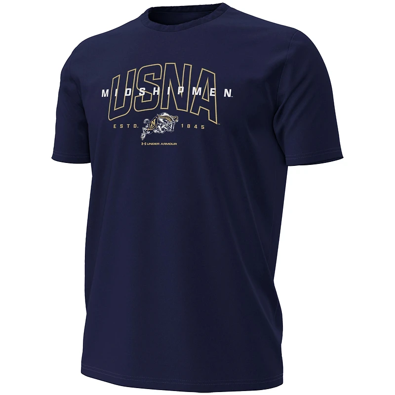 Men's Under Armour Navy Midshipmen Overlay Performance T-Shirt