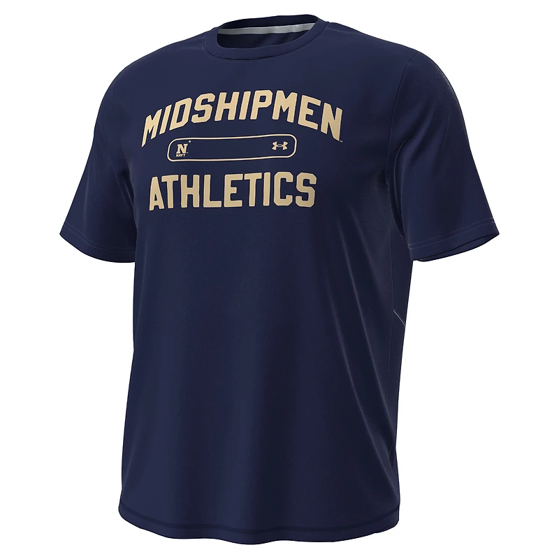 T-shirt Under Armour Navy Midshipmen Sideline Knockout pour homme