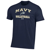 Men's Under Armour Navy Midshipmen Volleyball Arch Over Performance T-Shirt