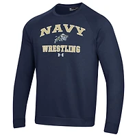 Men's Under Armour Navy Midshipmen Wrestling All Day Arch Fleece Pullover Sweatshirt