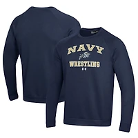 Men's Under Armour Navy Midshipmen Wrestling All Day Arch Fleece Pullover Sweatshirt