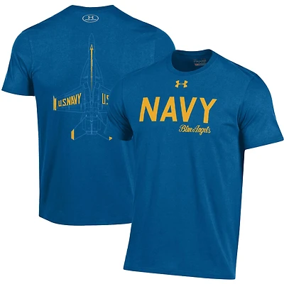 T-shirt Under Armour Royal Navy Midshipmen Blue Angels pour hommes