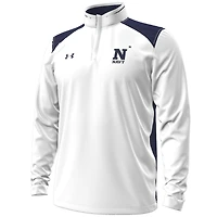 Men's Under Armour  White Navy Midshipmen 2023 Aer Lingus College Football Classic Quarter-Zip Pullover Top