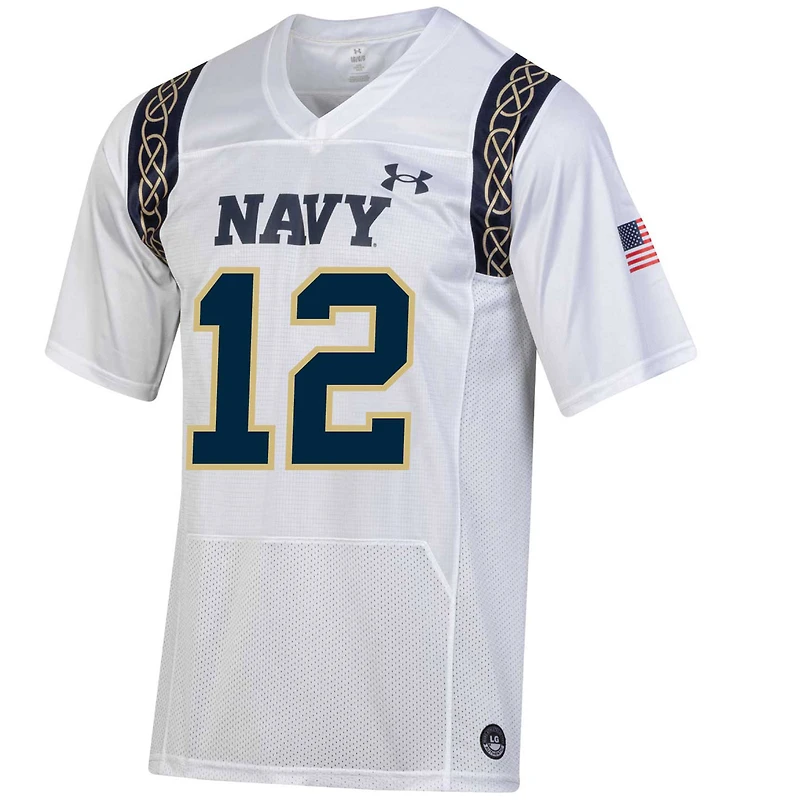 Men's Under Armour  White Navy Midshipmen 2023 Aer Lingus College Football Classic Replica Jersey