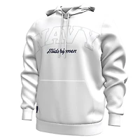 Sweat à capuche en polaire Under Armour Midshipmen 2024 Sideline Essential pour homme Blanc/bleu marine