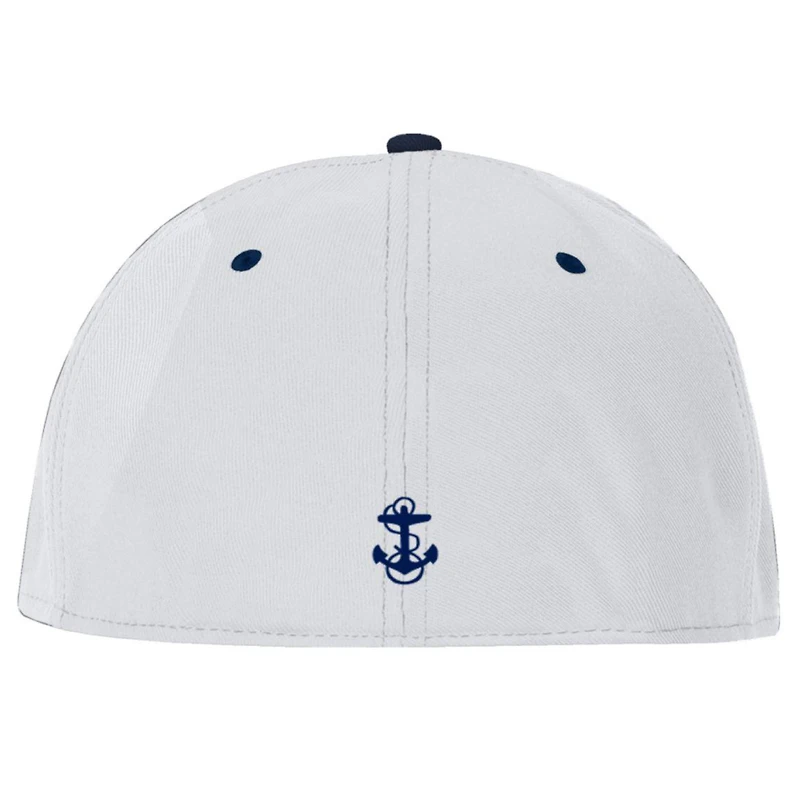Men's Under Armour  White Navy Midshipmen Baseball Fitted Hat