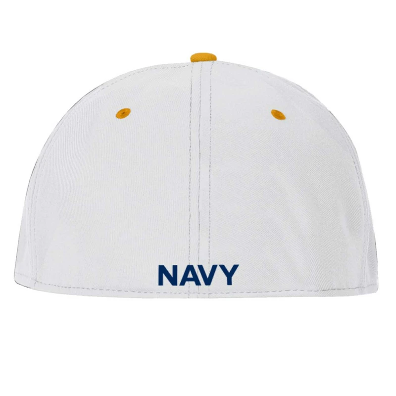 Men's Under Armour  White Navy Midshipmen Jolly Rogers Alternate Baseball Fitted Hat