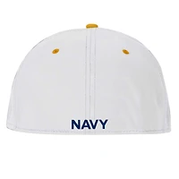 Men's Under Armour  White Navy Midshipmen Jolly Rogers Alternate Baseball Fitted Hat