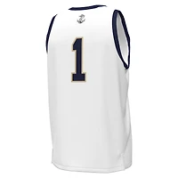 Men's Under Armour  White Navy Midshipmen #1 Replica Basketball Jersey