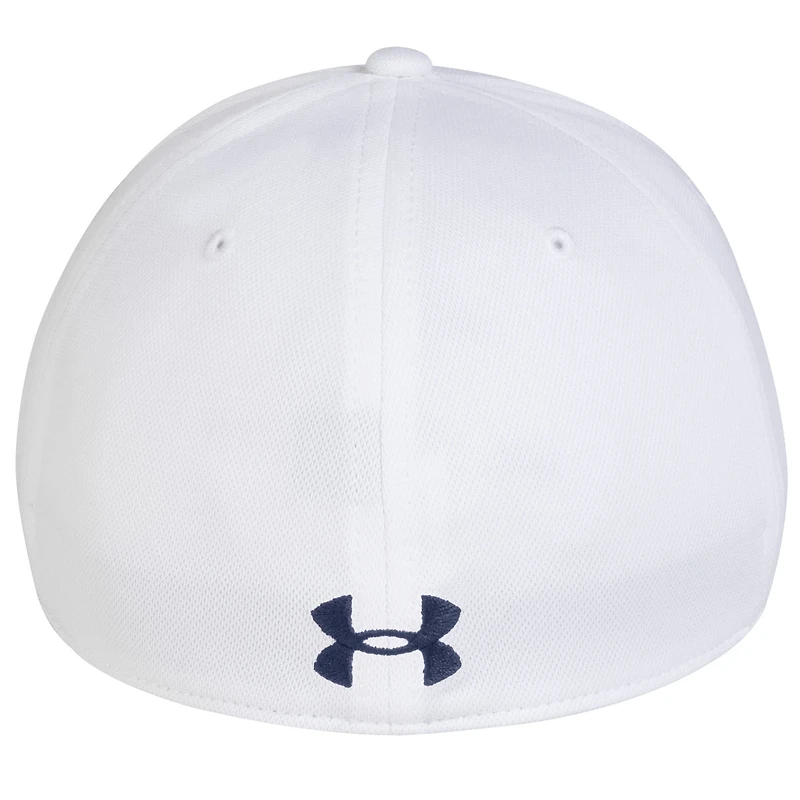 Casquette Under Armour Midshipmen Sideline Blitzing Accent Iso-Chill Flex blanche et marine pour homme