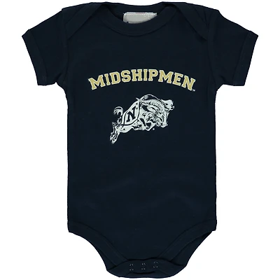 Newborn & Infant Navy Midshipmen Arch Logo Bodysuit