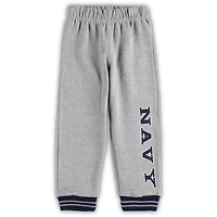 Ensemble sweat à capuche et pantalon de survêtement Colosseum pour tout-petit, bleu marine/gris chiné, motif coquelicots.
