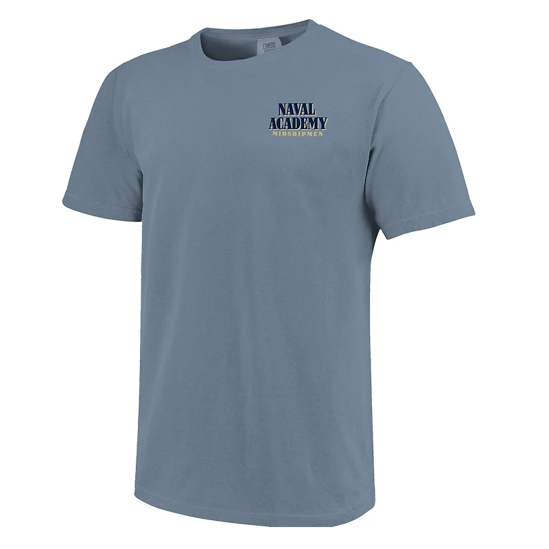 T-shirt unisexe Image One Blue Navy Midshipmen Hyper Local Naval Ship Sunset